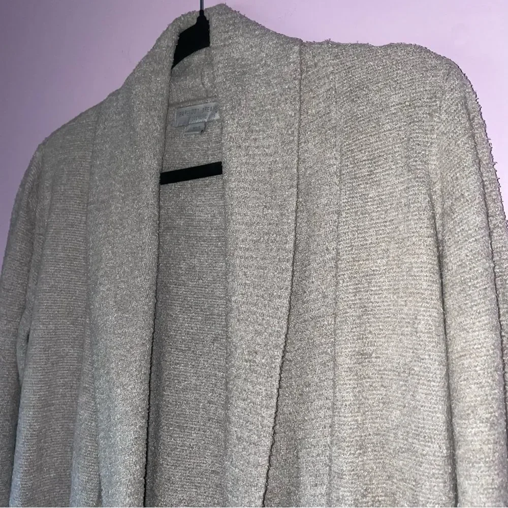 Barefoot Dreams XS/S CozyChic Lite Knit Gray Circle Lounge Cardigan Sweater
